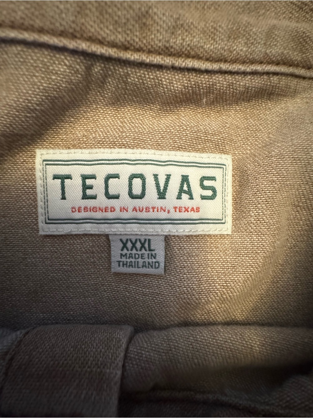 Tecovas Men's Casual Button-Down Western Shirt in Light Taupe - Picture 2 of 3